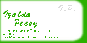 izolda pecsy business card